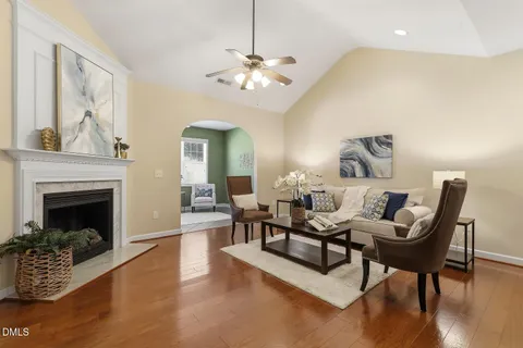 a living room with furniture