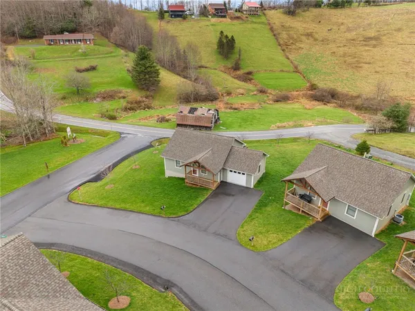 an aerial view of a house