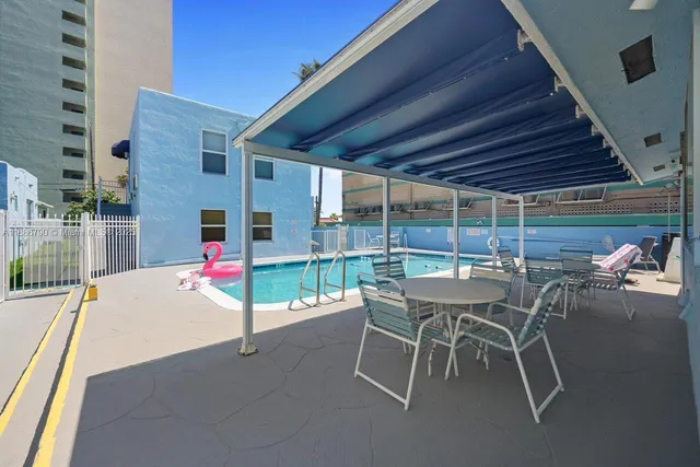 a view of a backyard with a patio