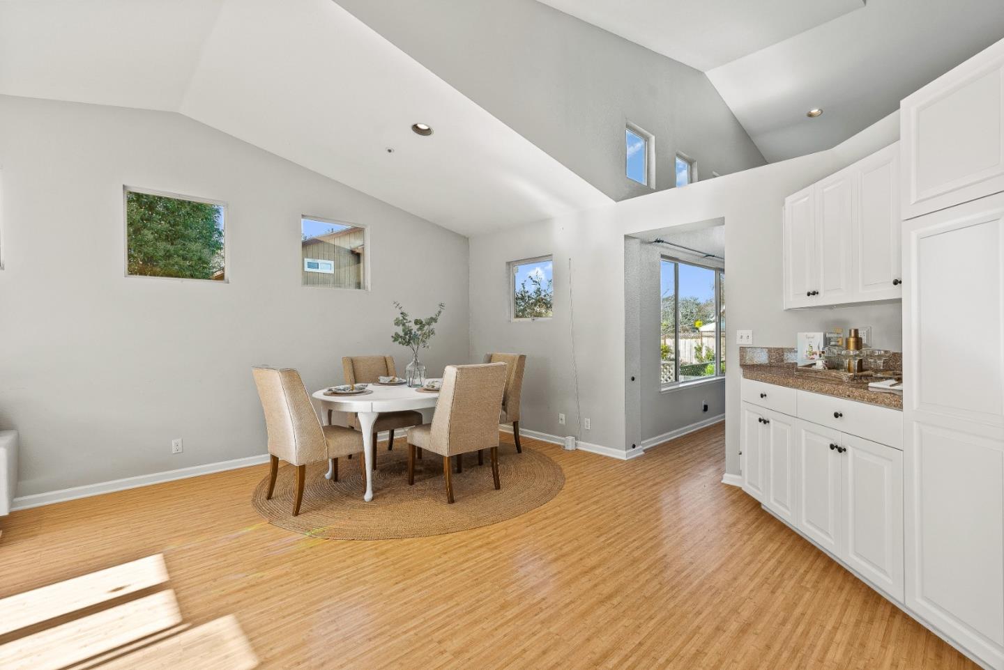 3200 Axford Road Santa Cruz, CA 95062 - Photo 23 of 45 a view of a dining room with furniture and wooden floor