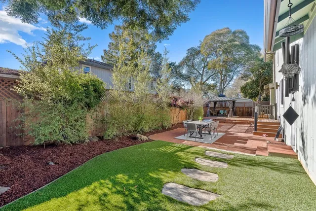 a patio outdoor space with seating