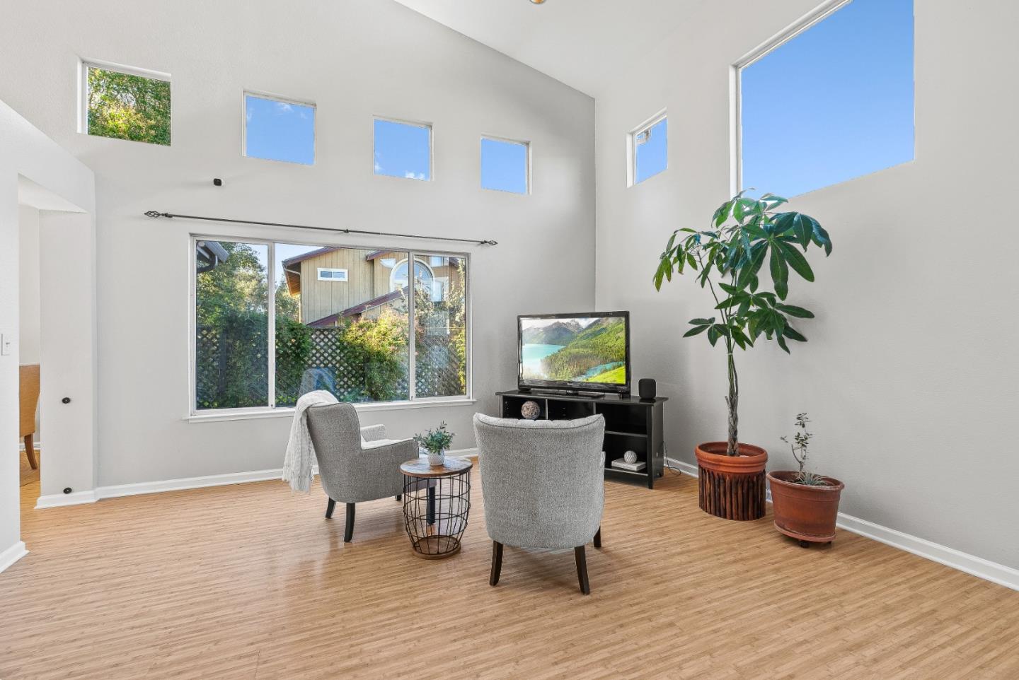 3200 Axford Road Santa Cruz, CA 95062 - Photo 10 of 45 a living room with furniture potted plant and a flat screen tv