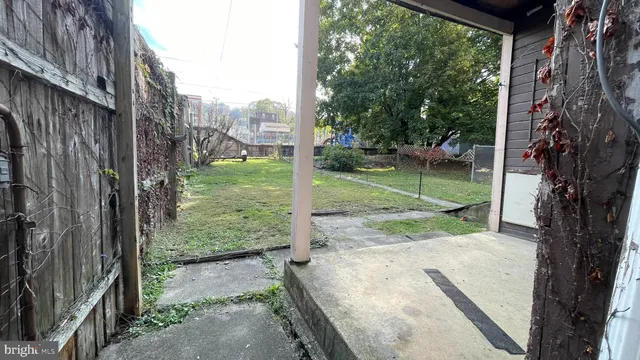 a view of a backyard
