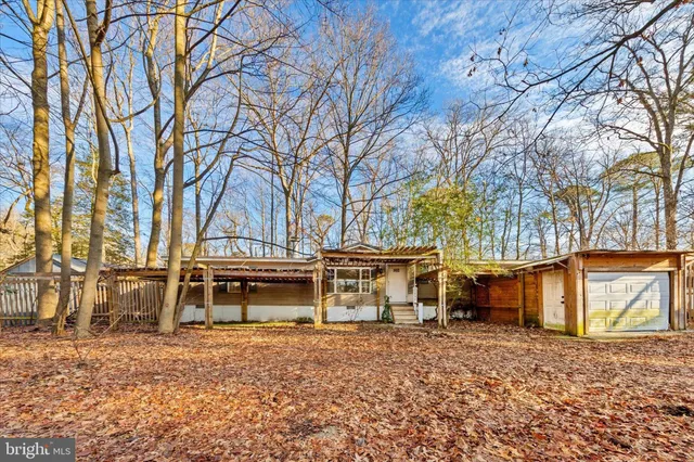front view of a house with a trees