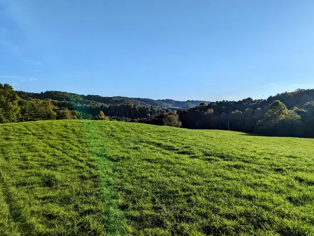 a view of an outdoor space and a mountain view