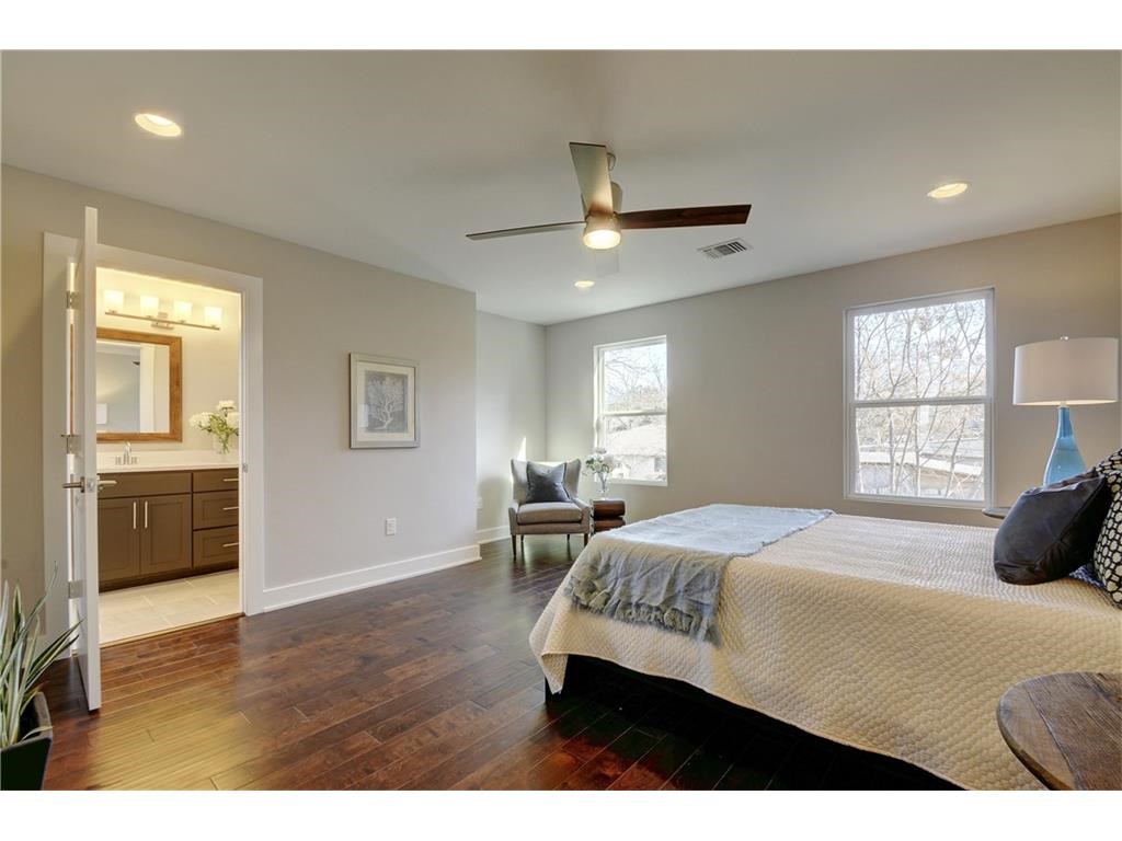 7217 Blessing Avenue, Unit A Austin, TX 78752 - Photo 10 of 22 Primary Bathroom Suite with hardwood floors.