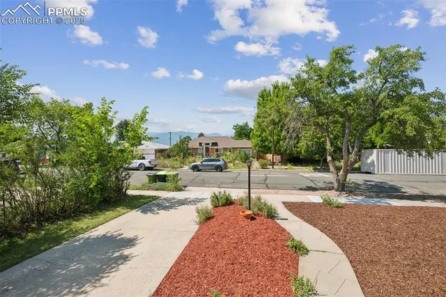 a view of a backyard