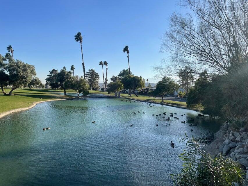 74711 Dillon Road, Unit 635 Desert Hot Springs, CA 92241 - Photo 49 of 55 a view of a lake with a big yard