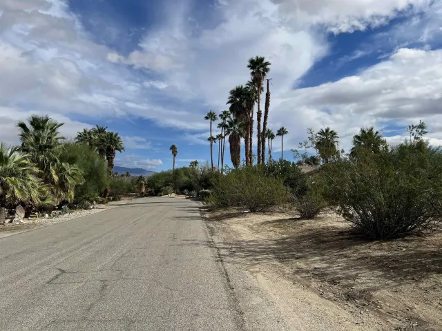 a view of a pathway with a yard