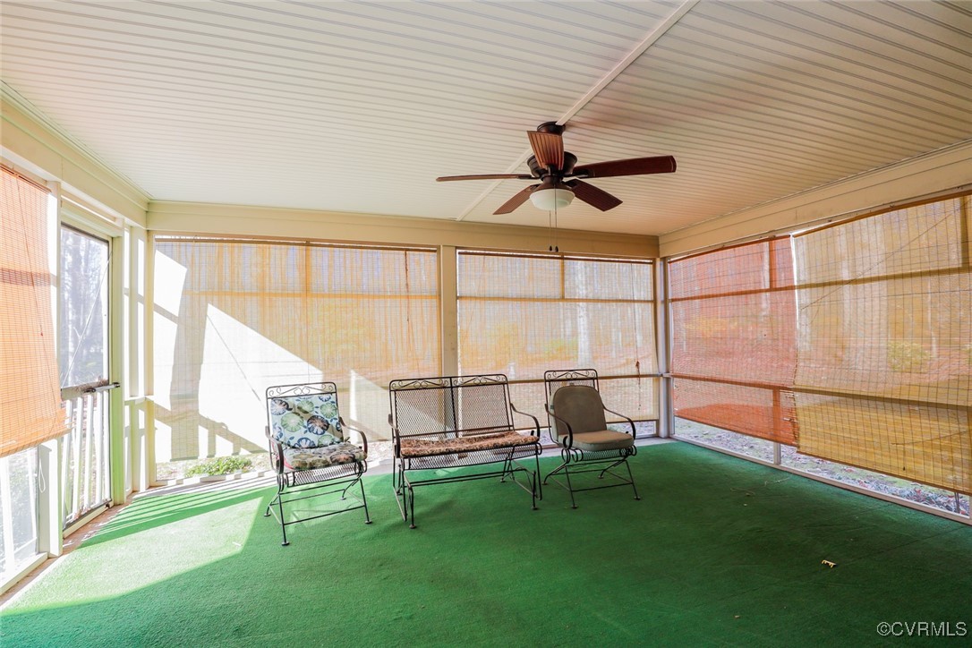 550 Fords Road Manakin-Sabot, VA 23103 - Photo 28 of 45 Unfurnished sunroom featuring ceiling fan