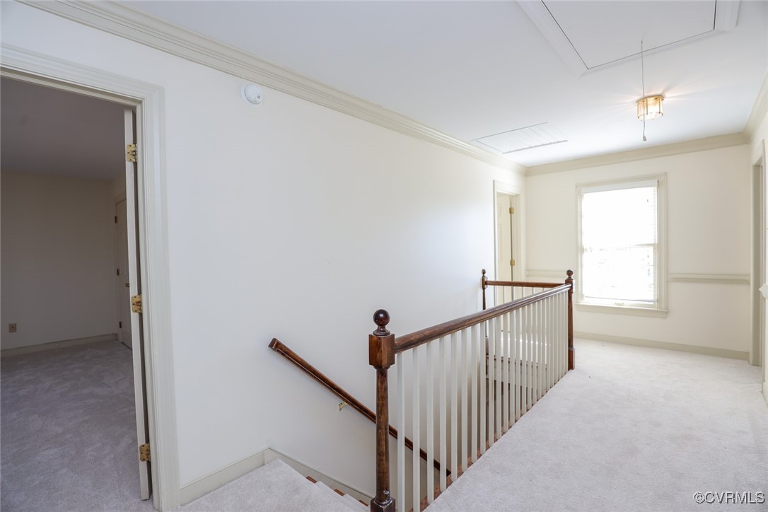 550 Fords Road Manakin-Sabot, VA 23103 - Photo 31 of 45 Staircase featuring carpet flooring and crown mold