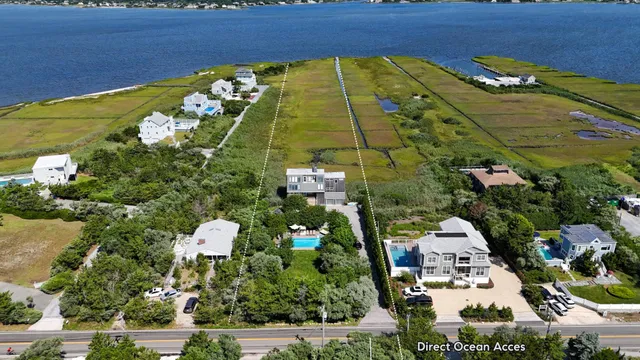 an aerial view of a residential houses