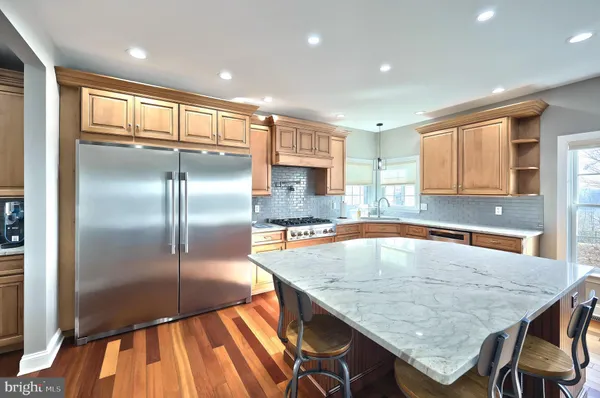 a bedroom with a bed and furniture