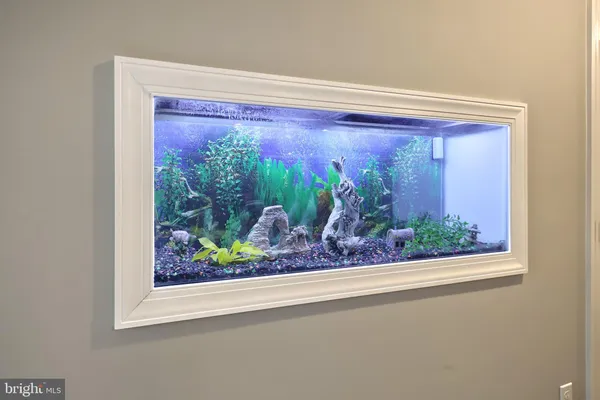 a view of a patio with table and chairs and potted plants