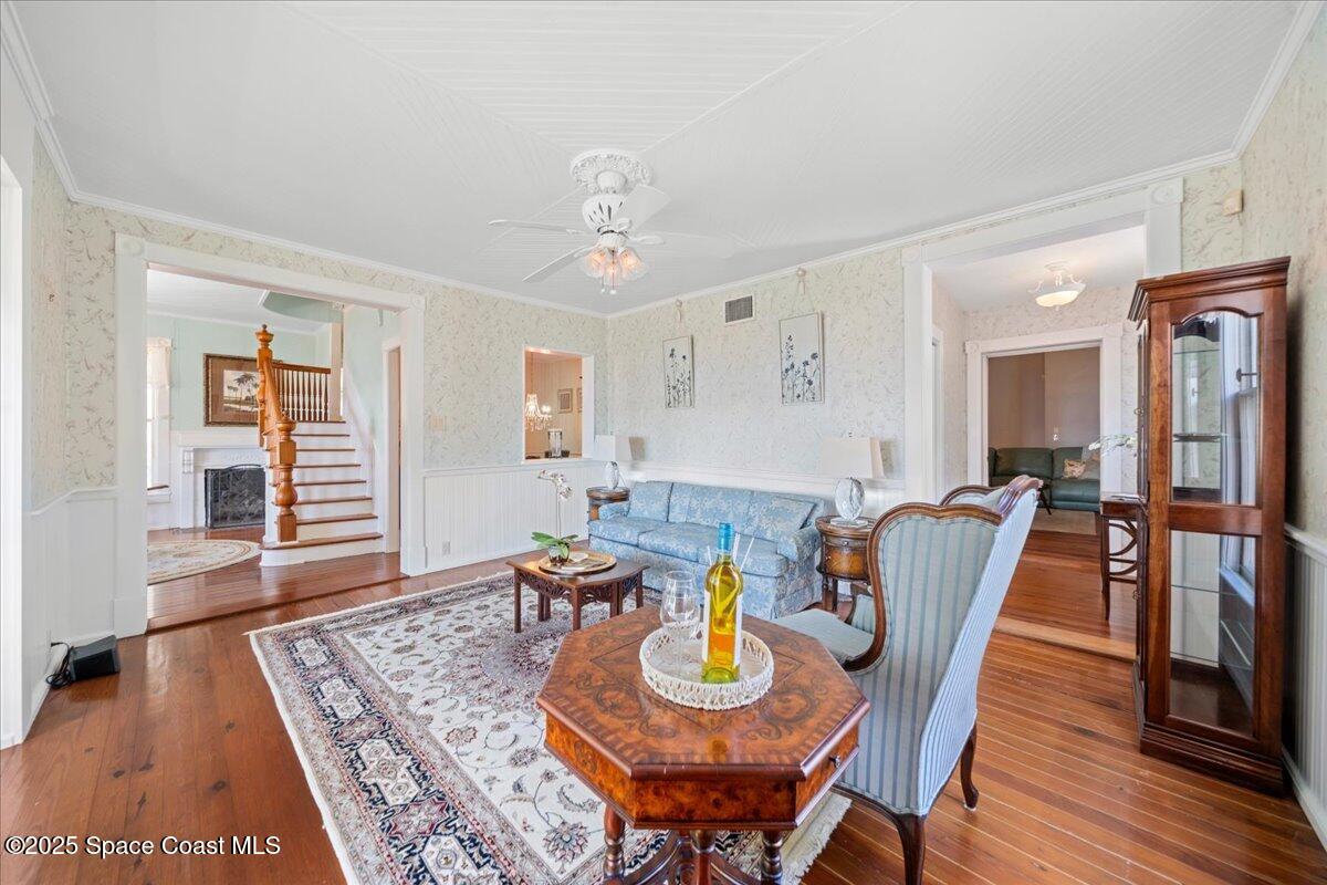 607 Rockledge Drive Rockledge, FL 32955 - Photo 24 of 91 a view of a dining room with furniture and wooden floor