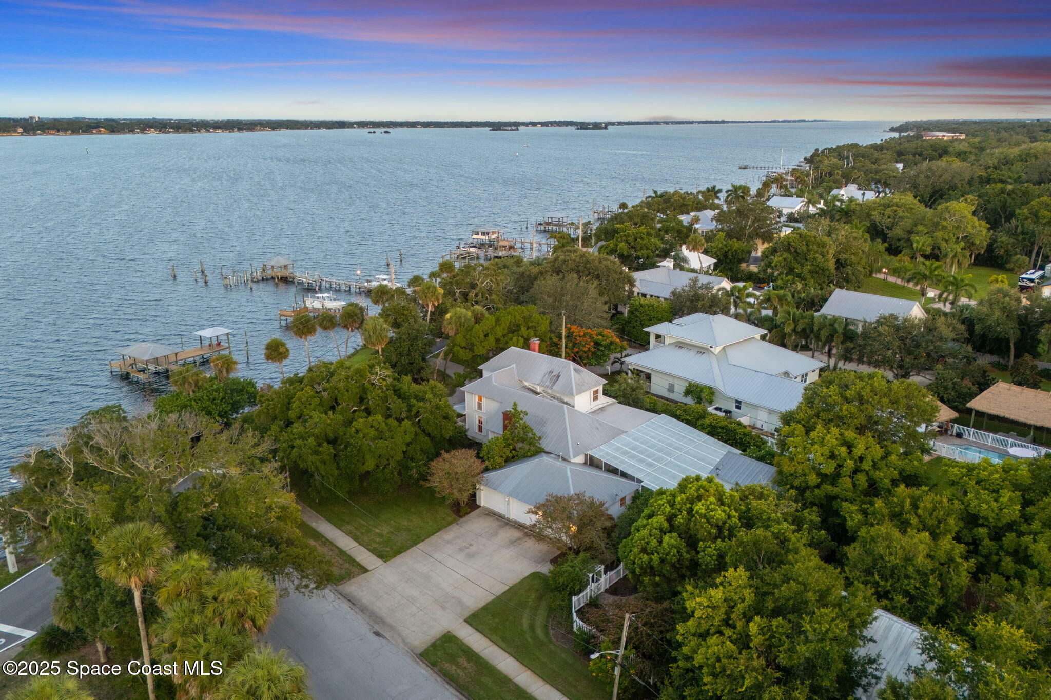 607 Rockledge Drive Rockledge, FL 32955 - Photo 82 of 91 an aerial view of ocean with residential house with outdoor space