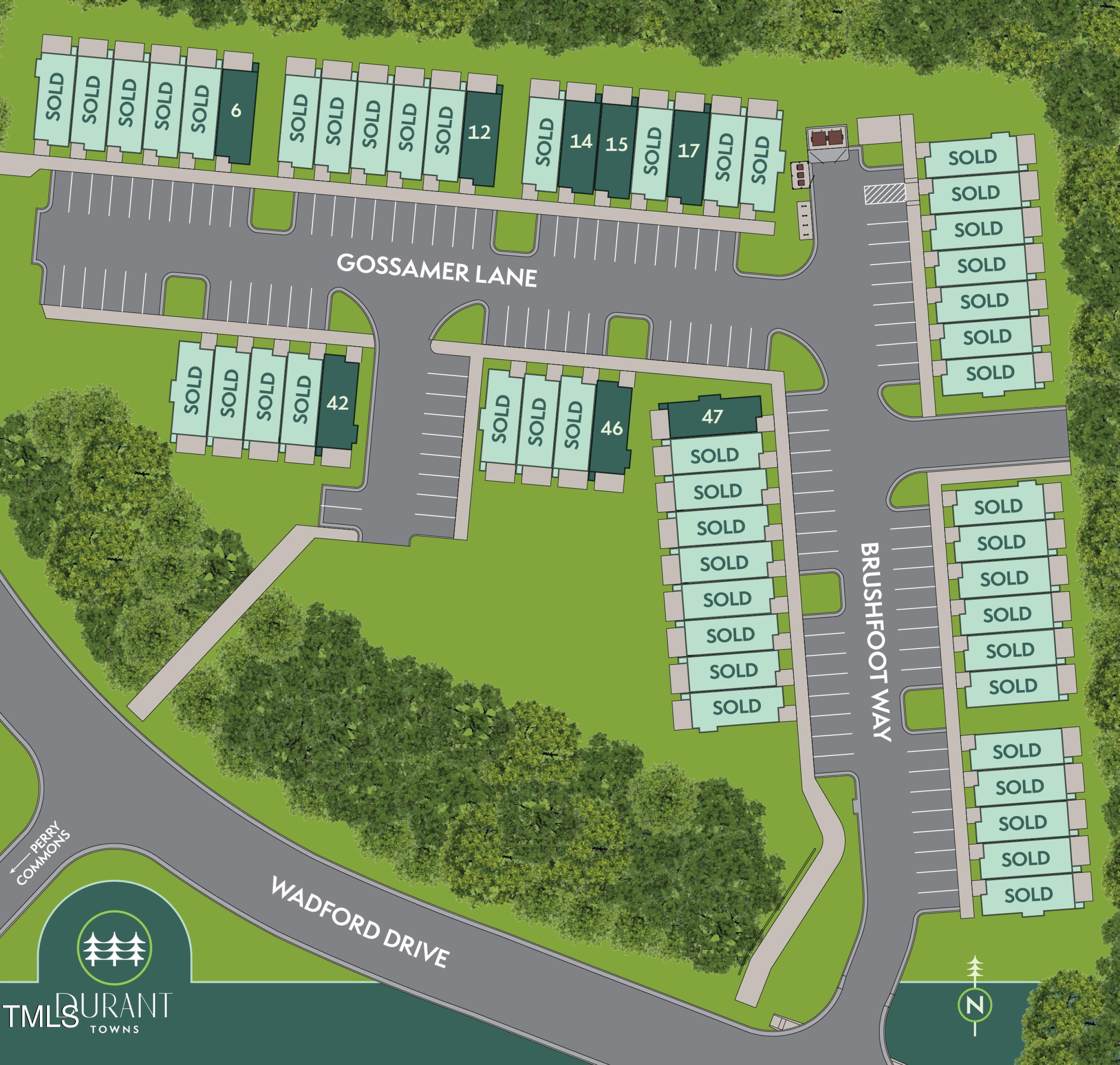 8610 Brushfoot Way, Unit 106 Raleigh, NC 27616 - Photo 38 of 45 Durant_Towns_Site_Map_vFinal-r1_7 1 25