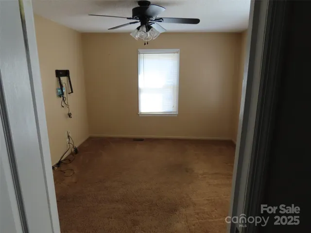 a view of a livingroom with a window