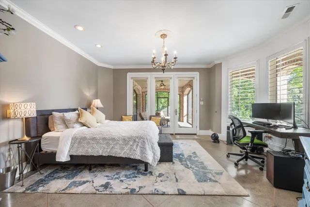 a view of a lake with a city