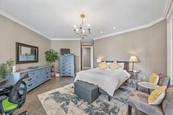 a view of a city with lush green forest