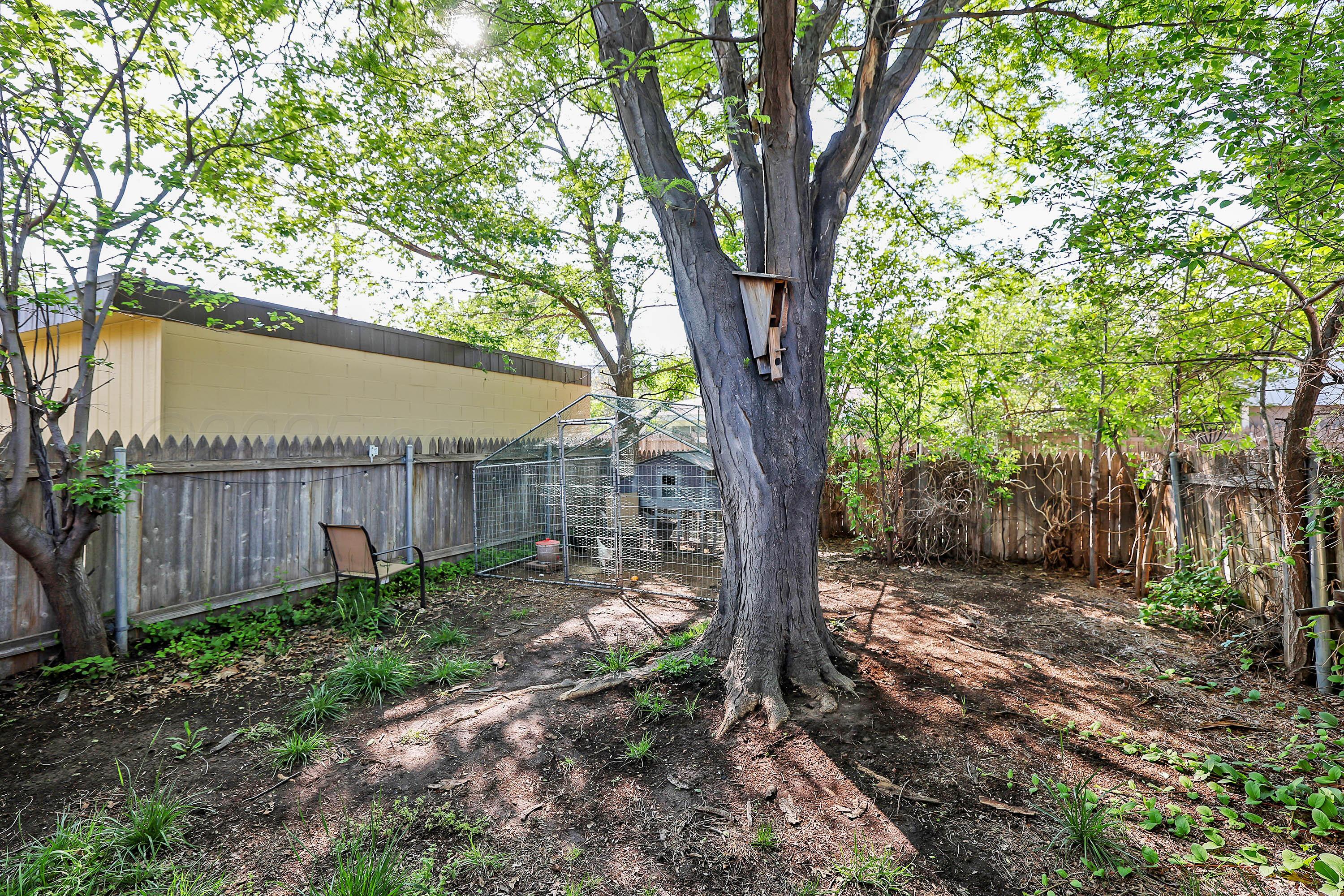 6225-6227 Belpree Road Amarillo, TX 79106 - Photo 15 of 31 a view of a yard with a trees and wooden fence