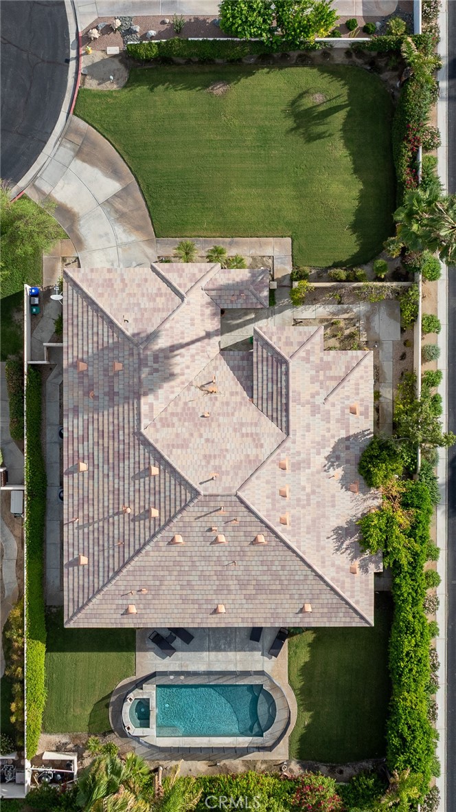 17 Bellisimo Court Rancho Mirage, CA 92270 - Photo 20 of 41 an aerial view of a house with a lake view