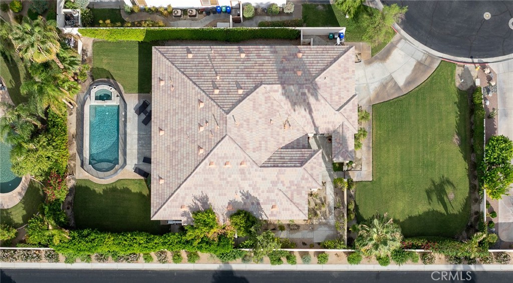 17 Bellisimo Court Rancho Mirage, CA 92270 - Photo 4 of 41 an aerial view of a house with a garden and trees