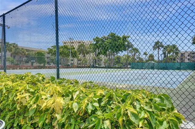a view of a swimming pool with a bench and floor to ceiling window
