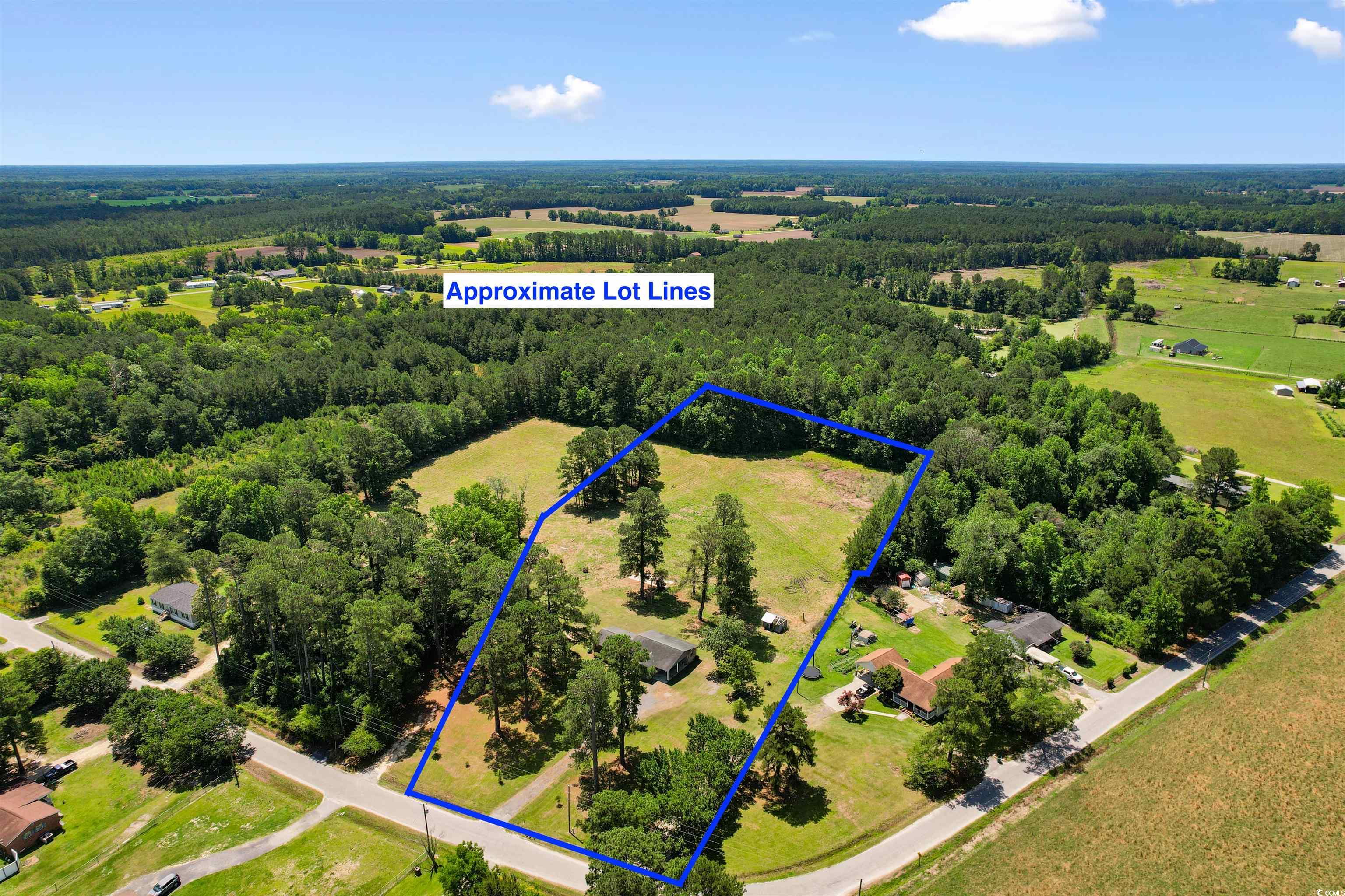 1206 French Road Mullins, SC 29574 - Photo 5 of 31 View of property location featuring a heavily wooded area and property boundaries highlighted