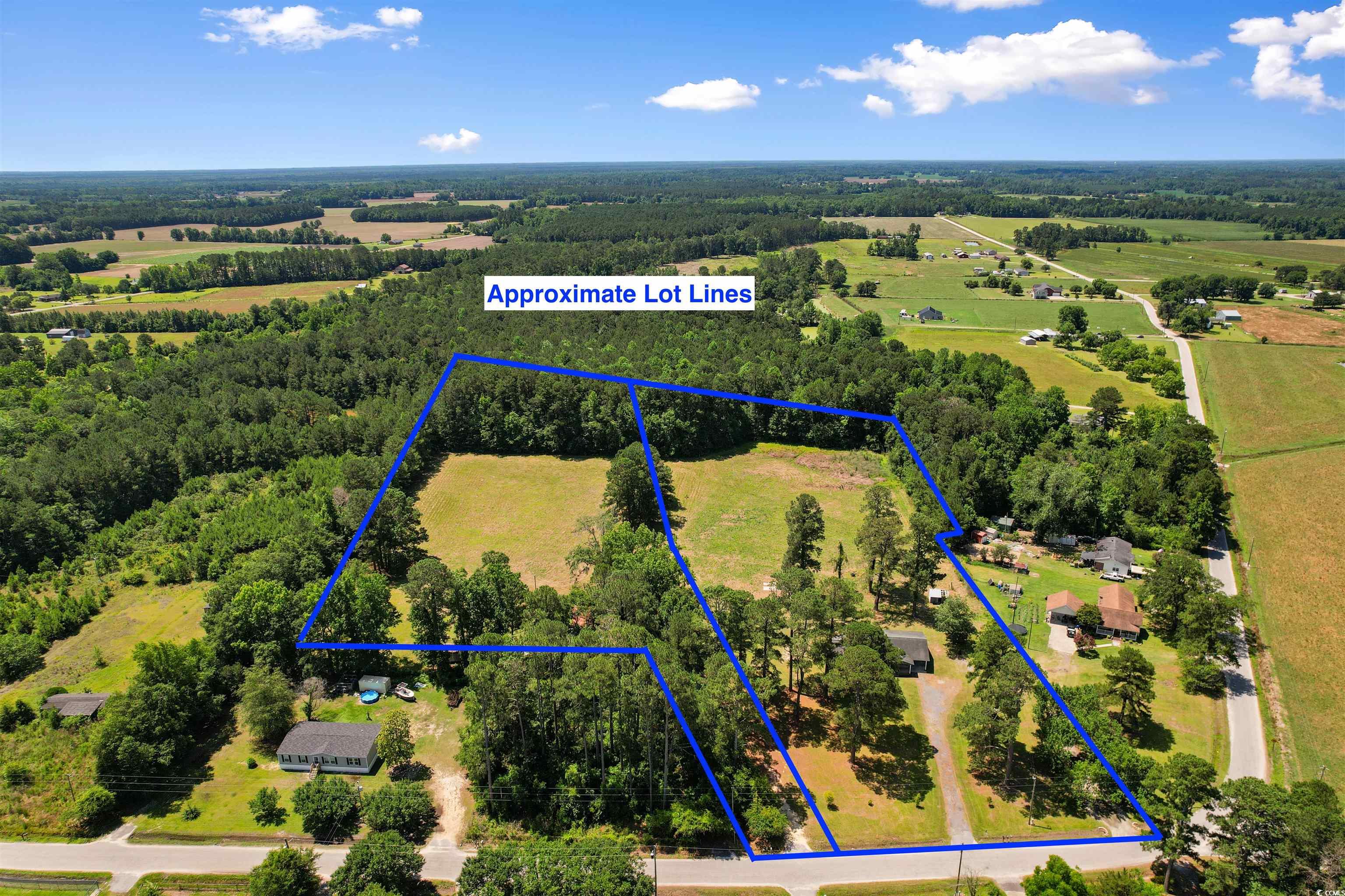 1206 French Road Mullins, SC 29574 - Photo 6 of 31 Overview of rural landscape featuring property boundaries highlighted