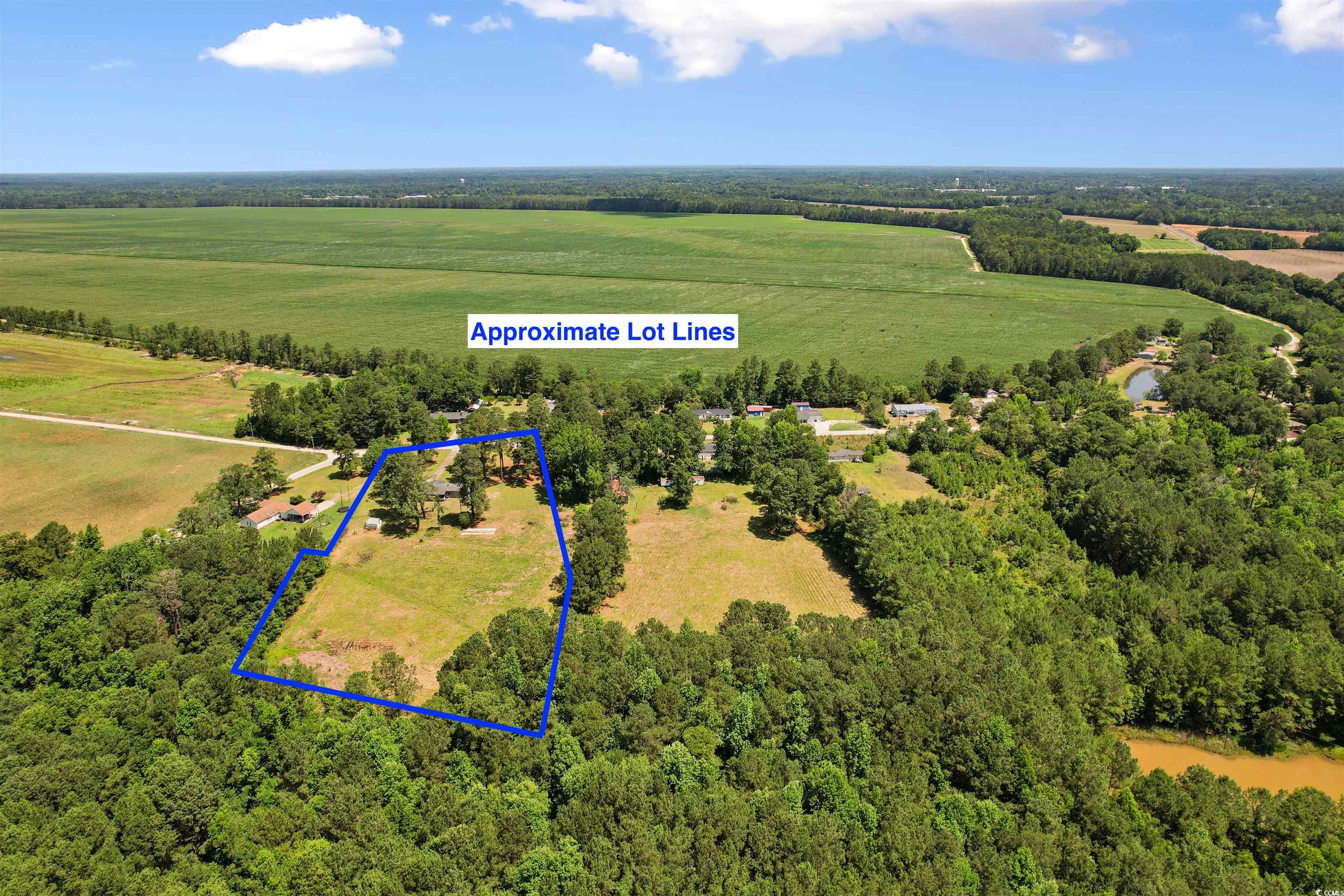 1206 French Road Mullins, SC 29574 - Photo 7 of 31 Aerial view of sparsely populated area featuring property parcel outlined