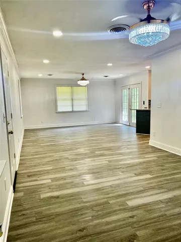 a view of a livingroom with a chandelier