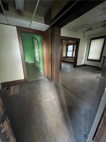 a view of a hallway with entryway