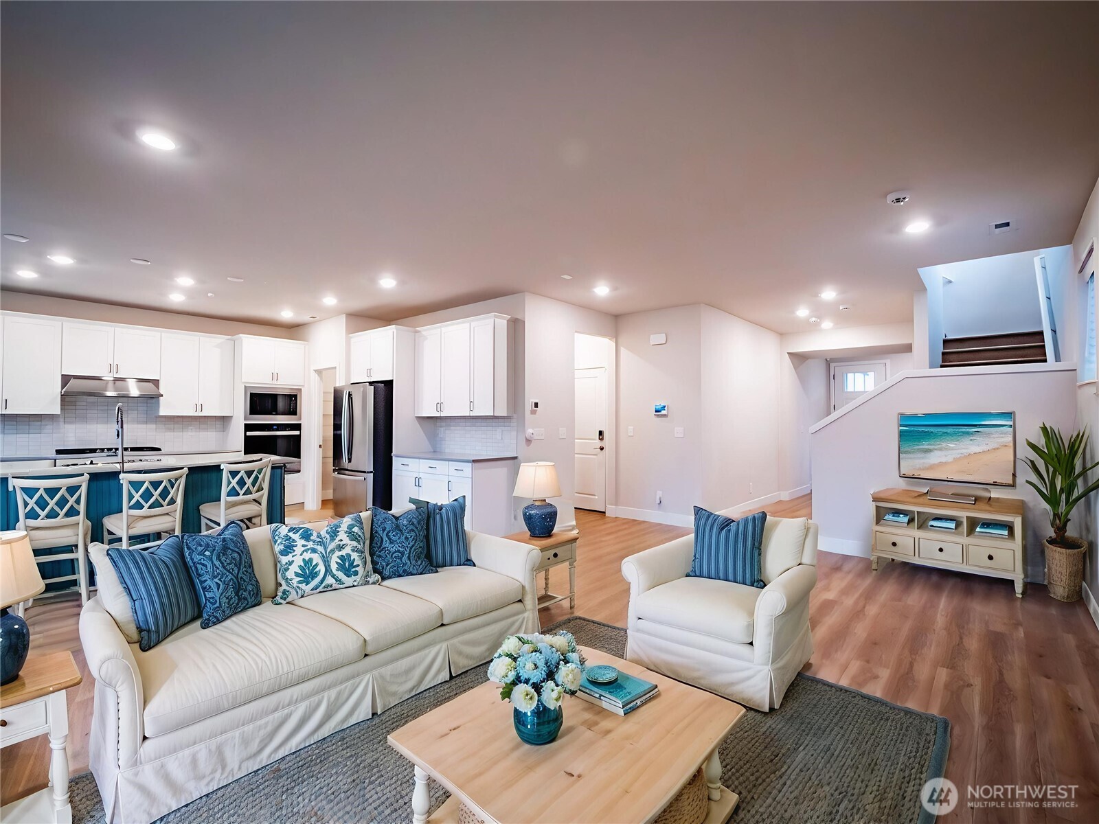 5393 Century Place Northeast Lacey, WA 98516 - Photo 3 of 33 a living room with furniture and a flat screen tv
