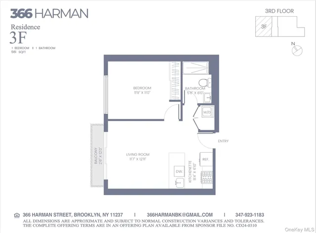 $673,000 | 366 Harman Street, Unit 3F | Bushwick