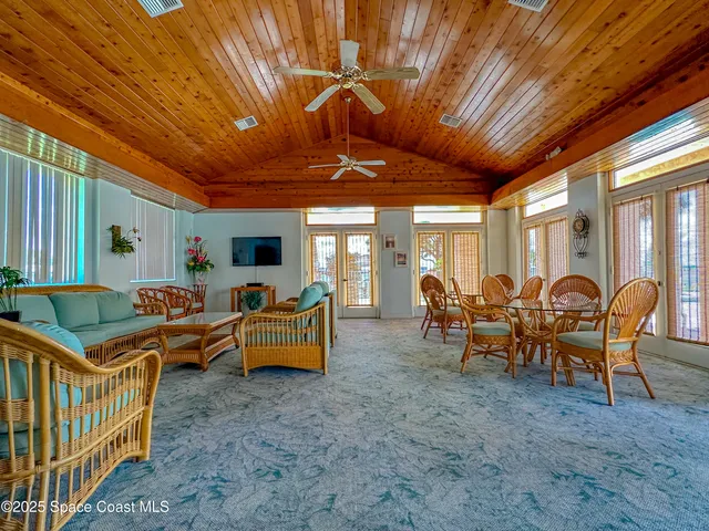 a view of a terrace with city view