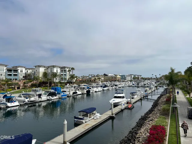 a view of a lake with a city