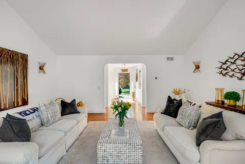 a living room with furniture and a couch