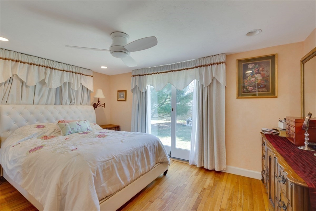 4 Worcester Road Sharon, MA 02067 - Photo 13 of 25 a bedroom with a bed and a large window with wooden floor