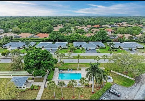 a view of a garden with an outdoor space