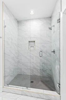 a bathroom with a shower