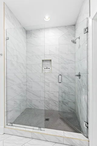 a bathroom with a shower