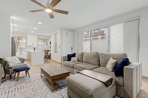 a living room with furniture