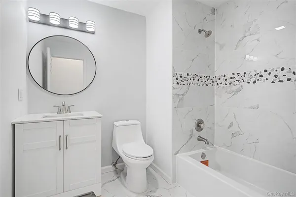 a picture of a bench in a white building