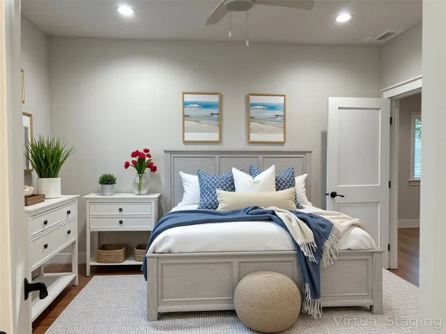 a bed room with a bed and a couch