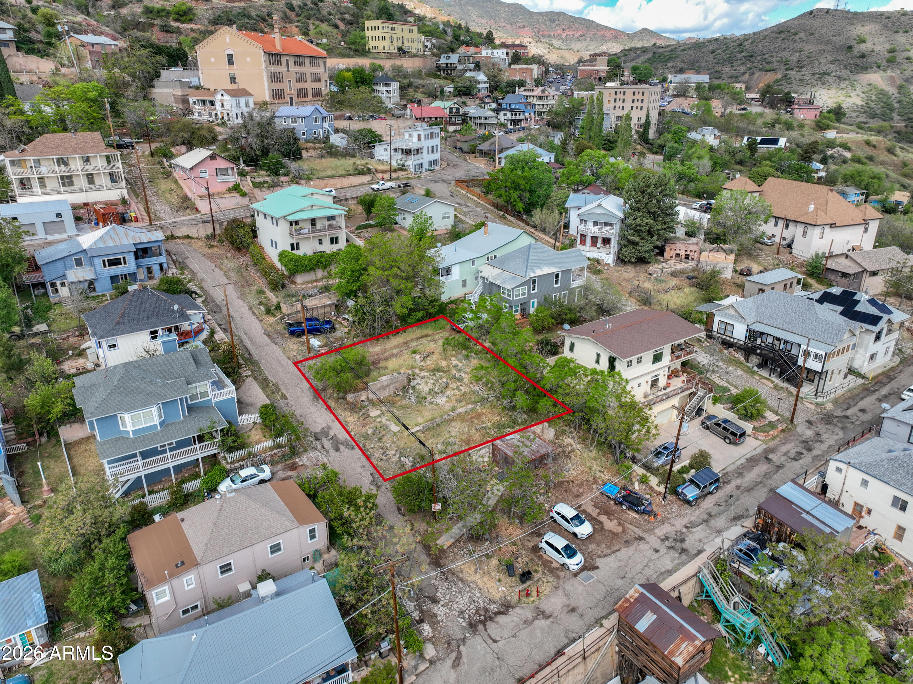 an aerial view of a city