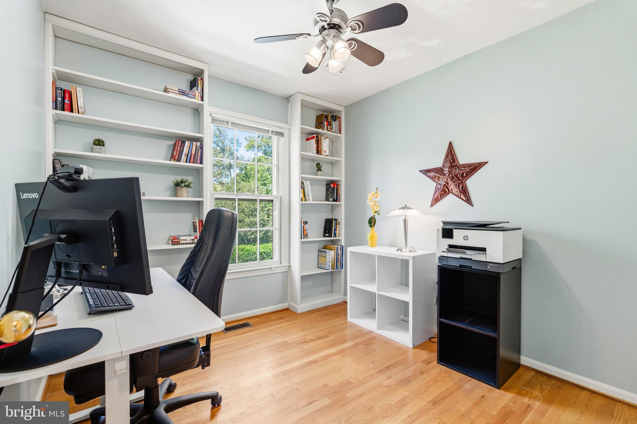 6518 Milva Lane Springfield, VA 22150 - Photo 24 of 55 Third bedroom with built-ins & hardwood floors