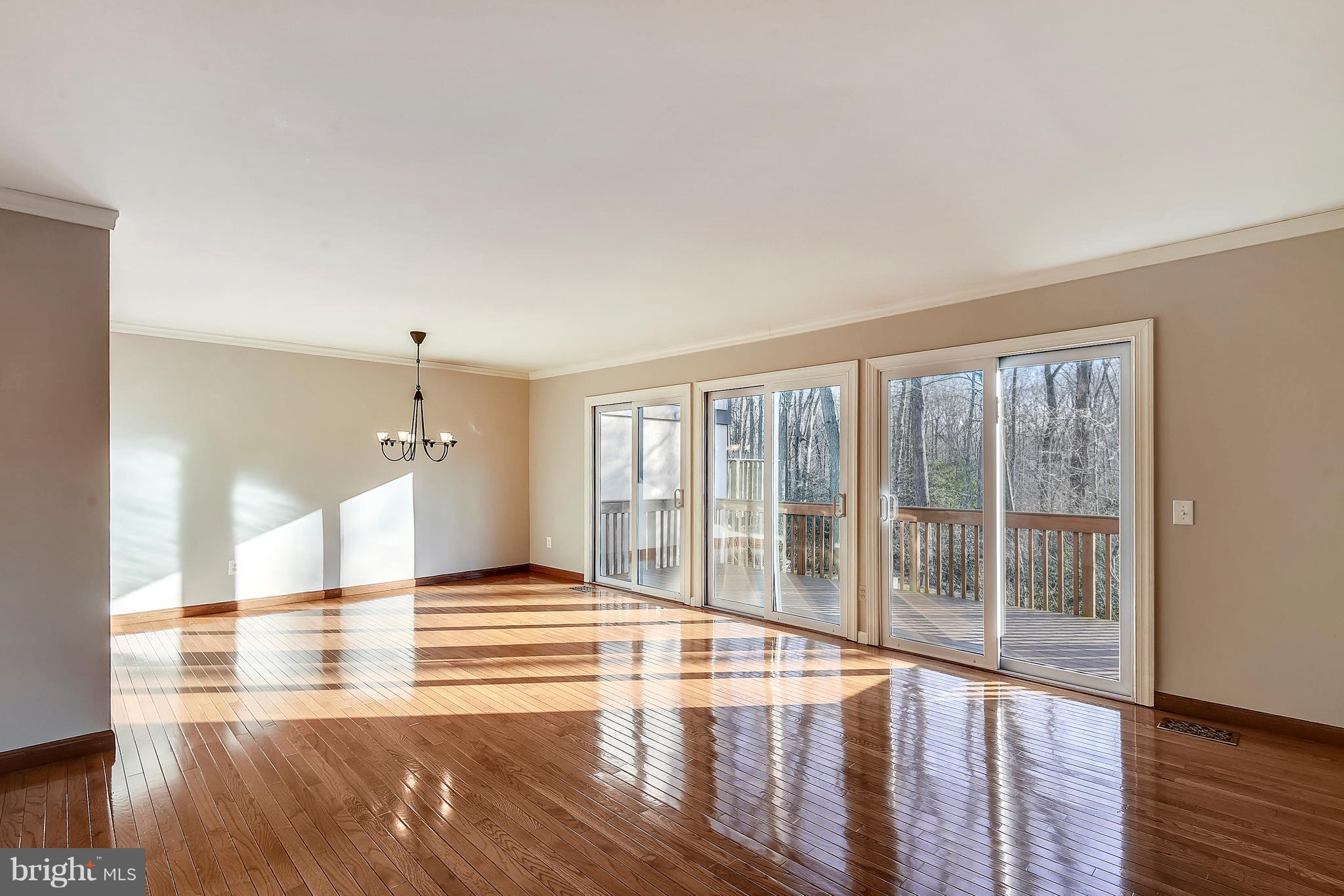 2274 Wheelwright Court Reston, VA 20191 - Photo 12 of 32 Dining rm w/bank of 3 doors onto deck & woods view