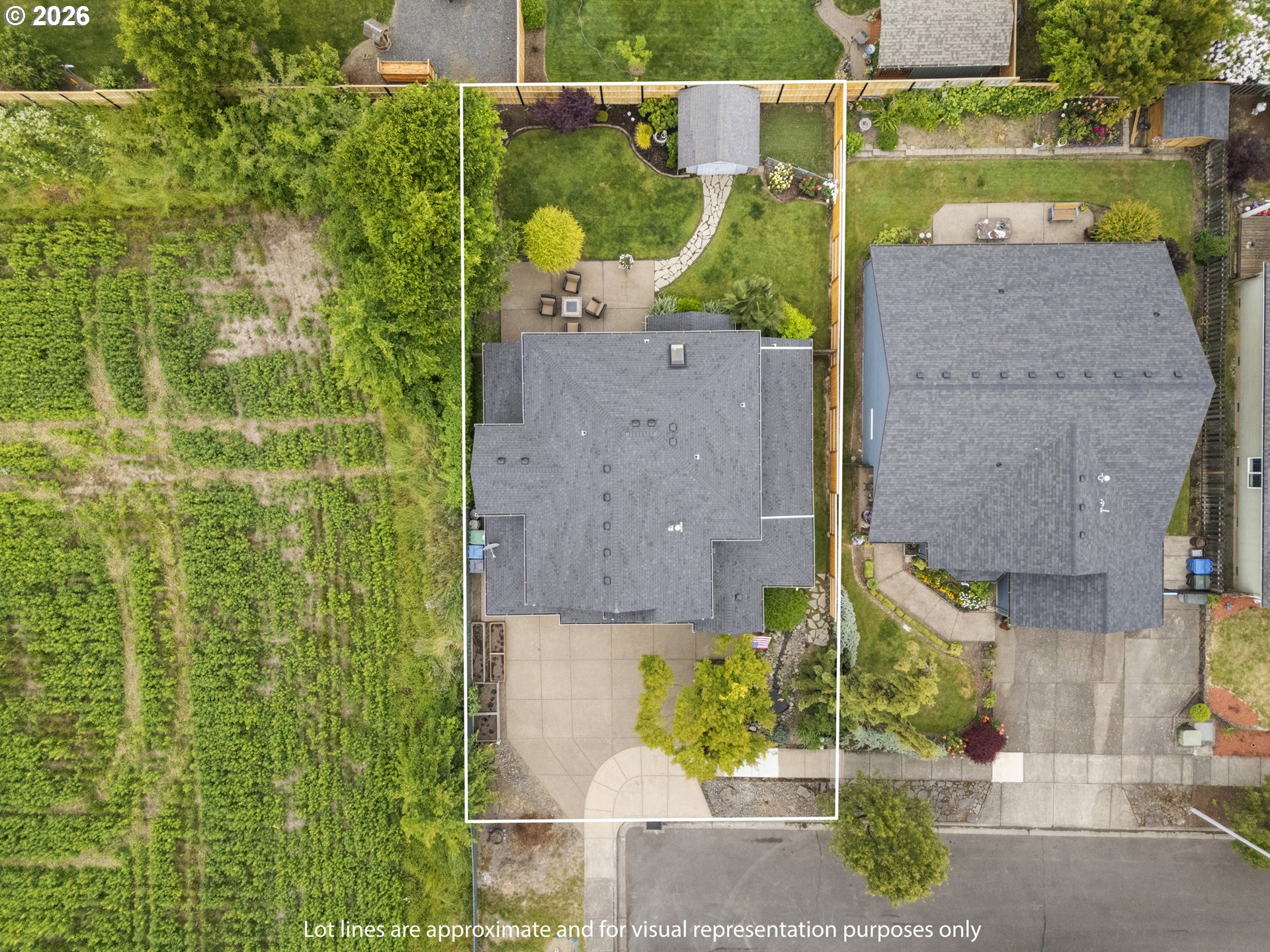 535 Maple Street Mount Angel, OR 97362 - Photo 47 of 48 an aerial view of a house with a yard