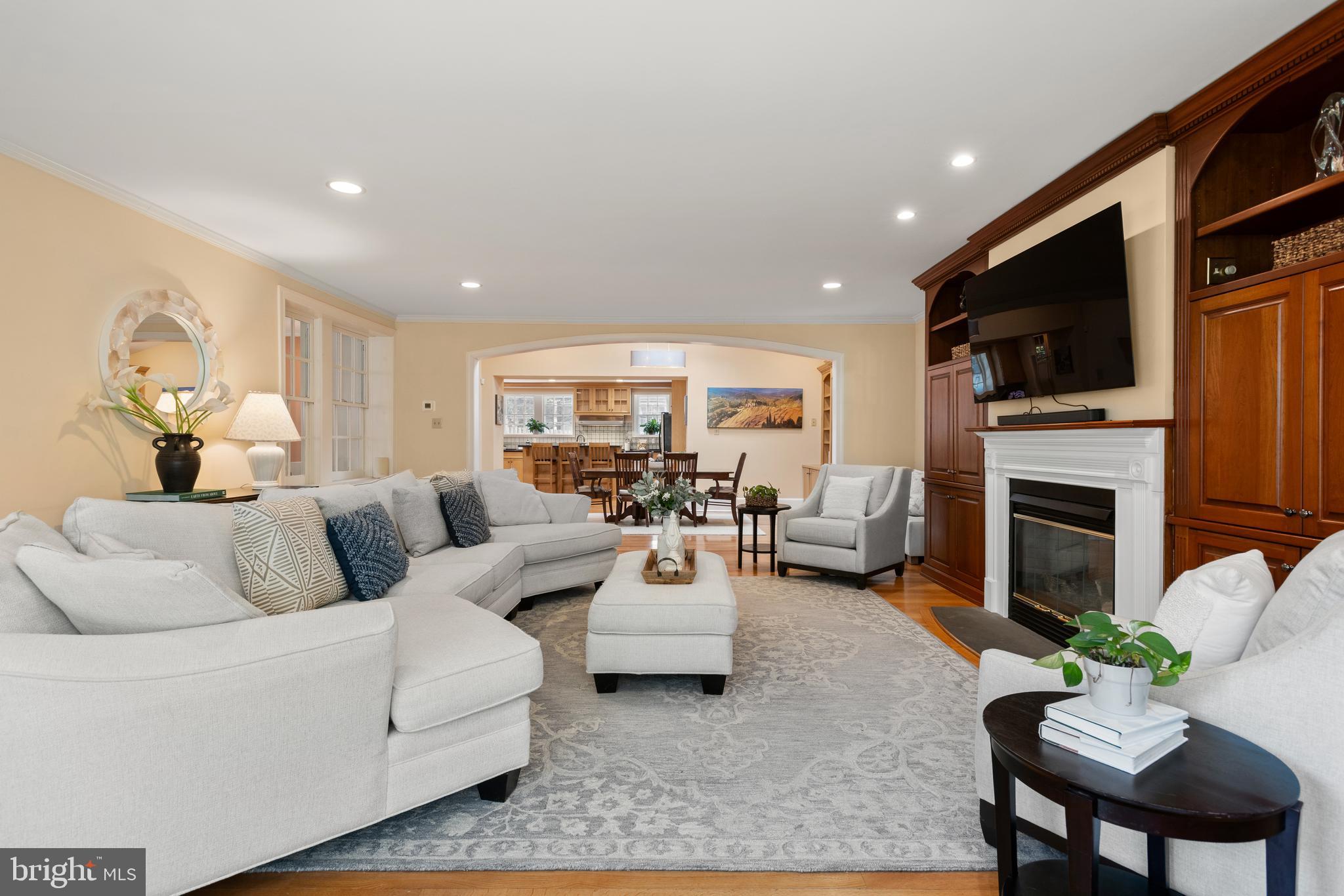 621 Pembroke Road Bryn Mawr, PA 19010 - Photo 28 of 58 Family room flows straight through to kitchen